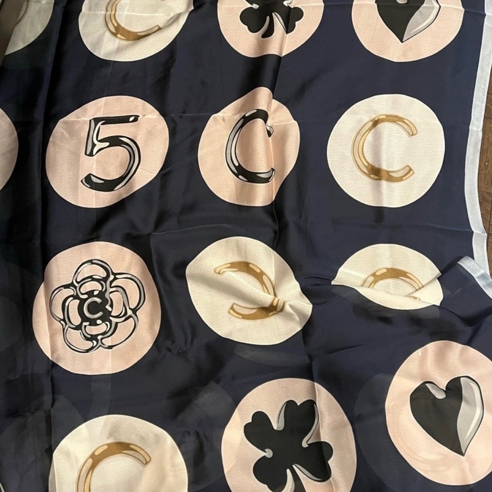 Silk Scarf with symbols motif